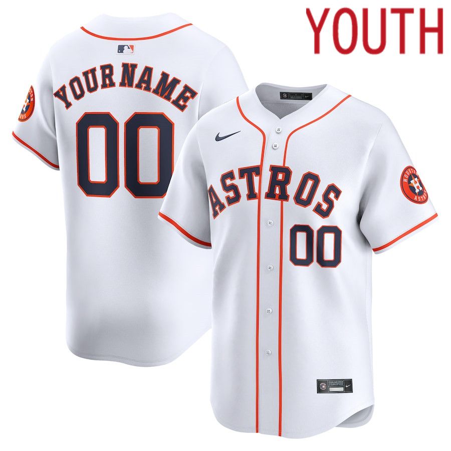 Youth Houston Astros Nike White Home Limited Custom MLB Jersey